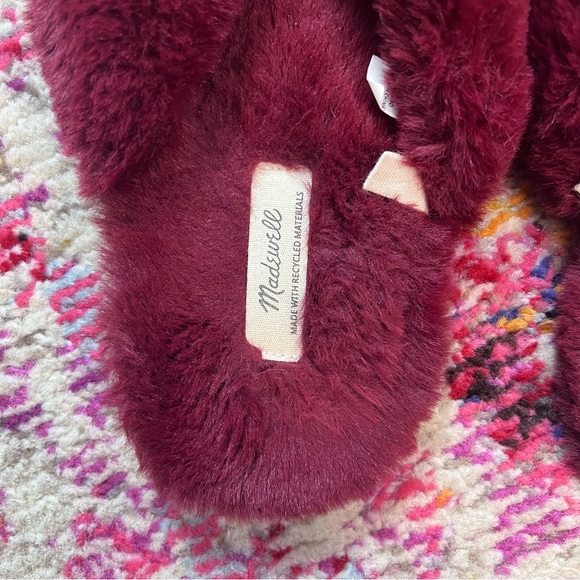 MADEWELL - Soft Fluffy Slipper Sandals - Maroon - Picture 2 of 6